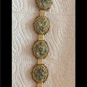 Elegant Gold and Green Stone Bracelet
